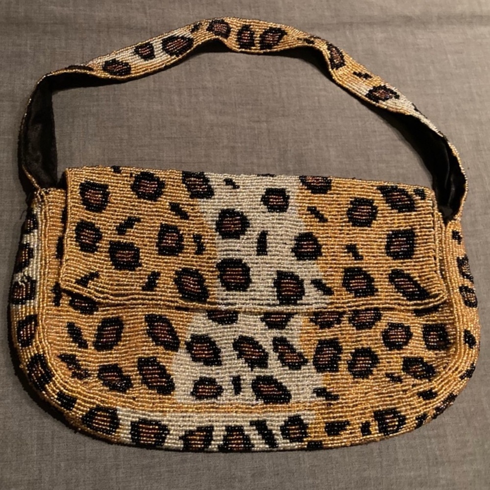 Christina Leopard Beaded Bag